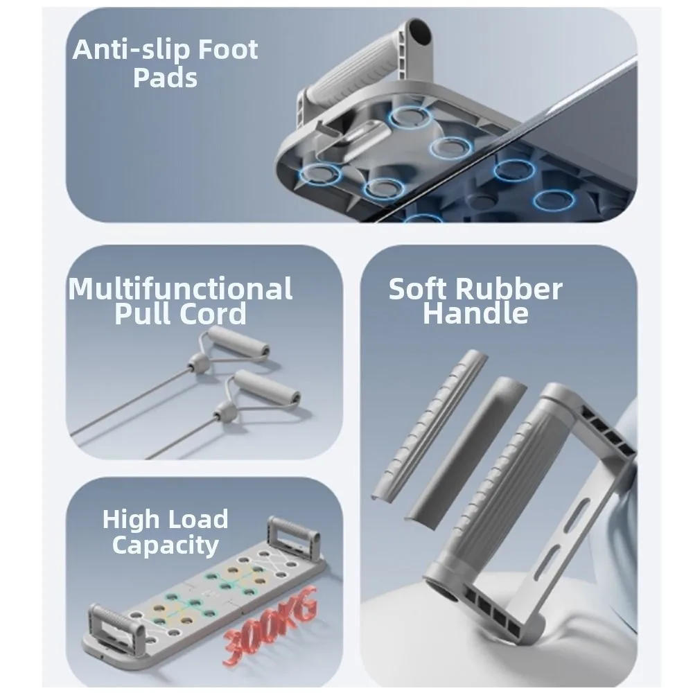 Tragbarer Push-Up-Ständer für Brustübungen, faltbar, rutschfest, mit Griff, ergonomisches Push-Up-Board-Set, Sit-Up-Unterstützung – Detail 9