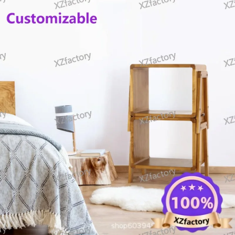 Factory Direct 2026 Top Rated Solid Wood Japanese Creative Multifunctional Storage Rack Shoe Change Stool