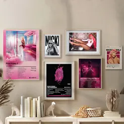 Pop Music Album Cover Rapper Nicki Minaj Poster Aesthetic Hip Hop Girl Singer Canvas Print Painting Wall Art Home Room Decor