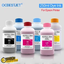 6colors 250ml Dye Ink For Epson L210 L392 L800 L805 L1300 L1800 P50 XP320 PX660 PX700W 1390 1400 1410 1500W Printer Ink