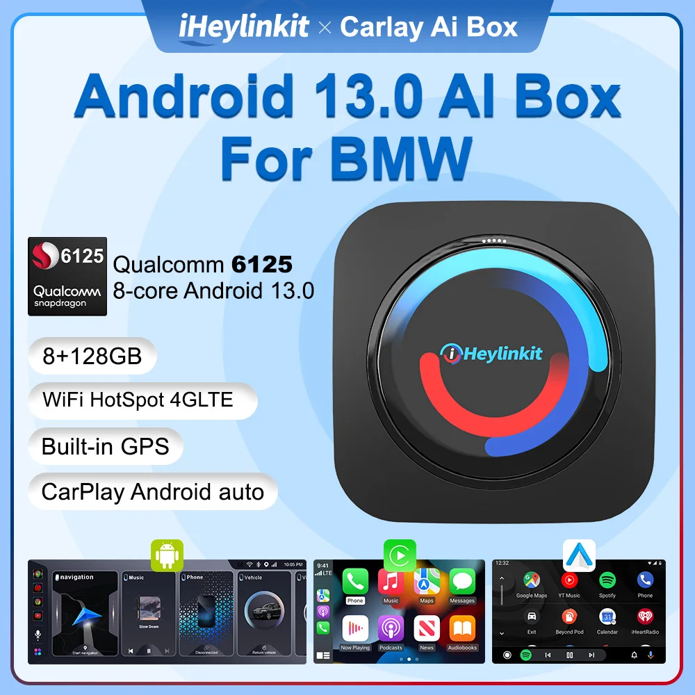 iHeylinkit BW550M Smart Ai Box Android13.0 QCM6125 Wireless CarPlay Adapter Android Auto Support Google Play Video Game Software