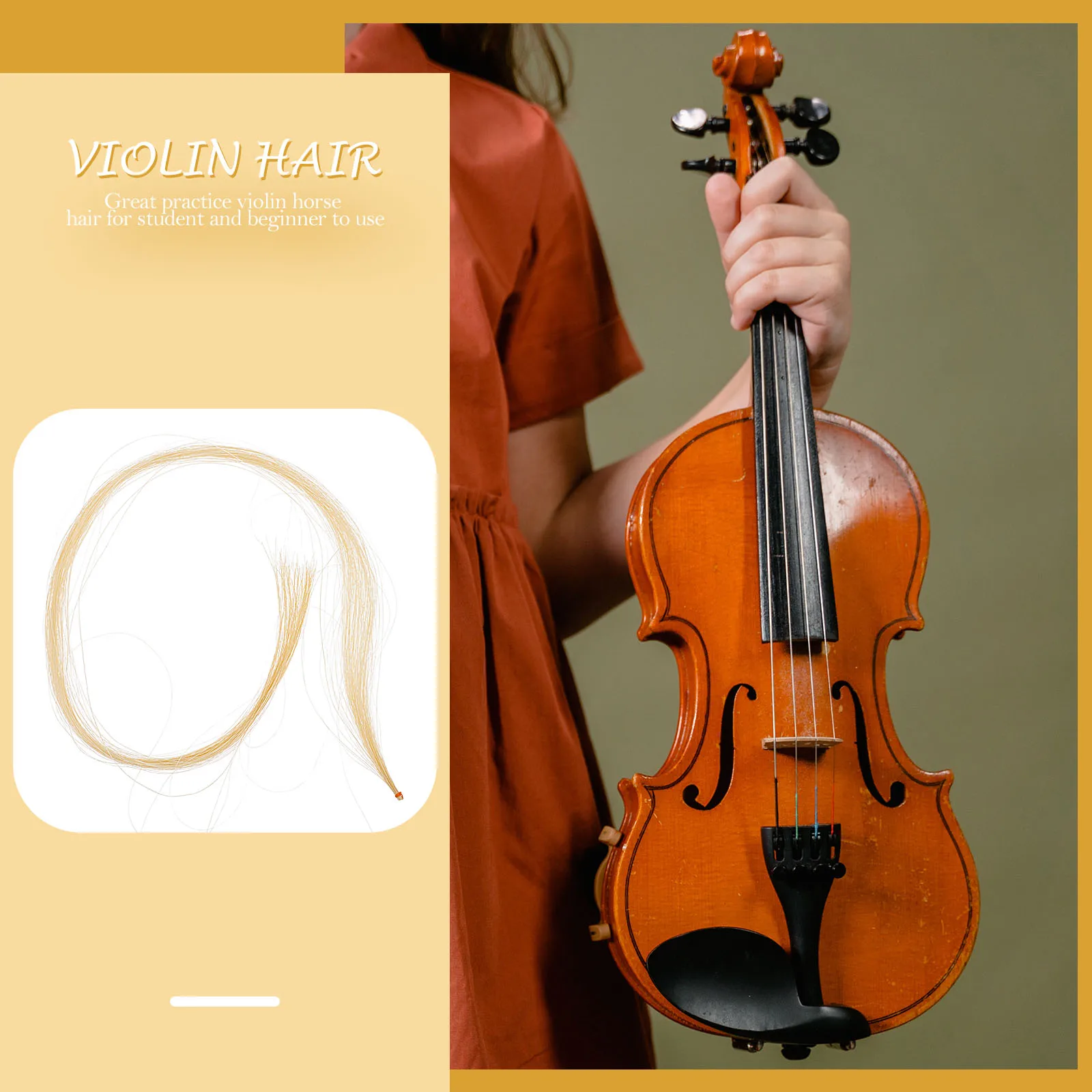 

Piano Bow String Violin Supply Practical Hair Beginner's Horsehair for Full Size