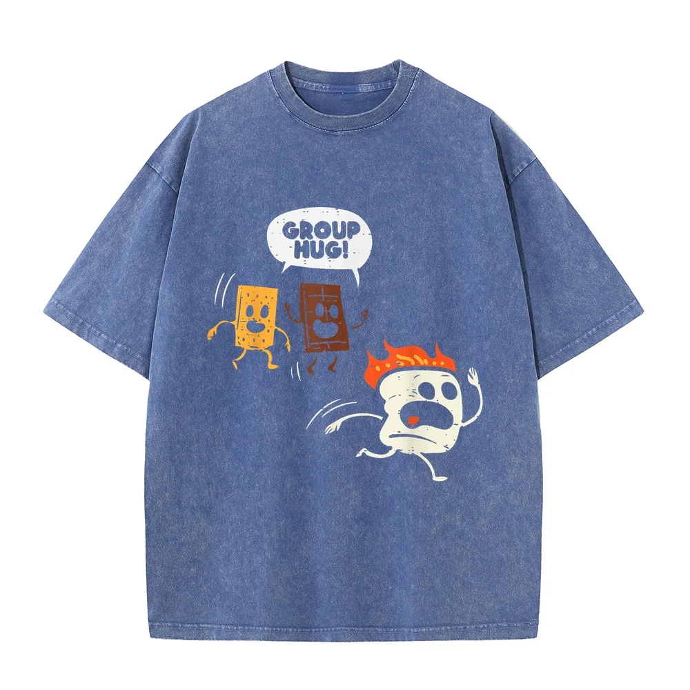 Camping Group Hug Smores Funny Marshmallow Men Women Kids T-Shirt T Shirt Y2k 하라주쿠 Natural Printed Casual Tee Summer Top
