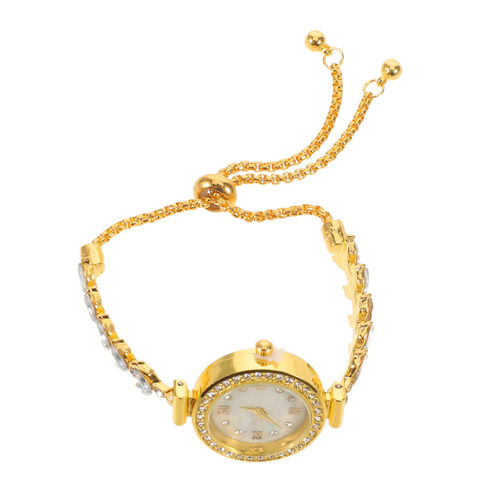 Luxury Rhinestone Quartz Watch Women Mermaid Design Silver Chain Bracelet Crystal Elegant Ladies Wristwatch Bangle Dressy Events