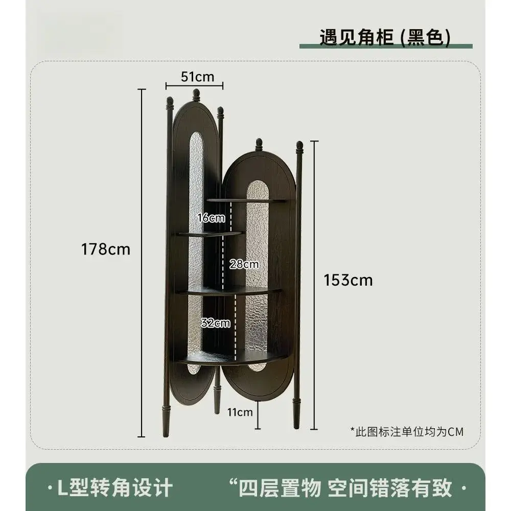 رف زاوية لأريكة غرفة المعيشة، رف متعدد الطبقات، خزانة زاوية من الخشب الصلب الفرنسي القديم، خزانة جانبية فاخرة للشقة الصغيرة #3