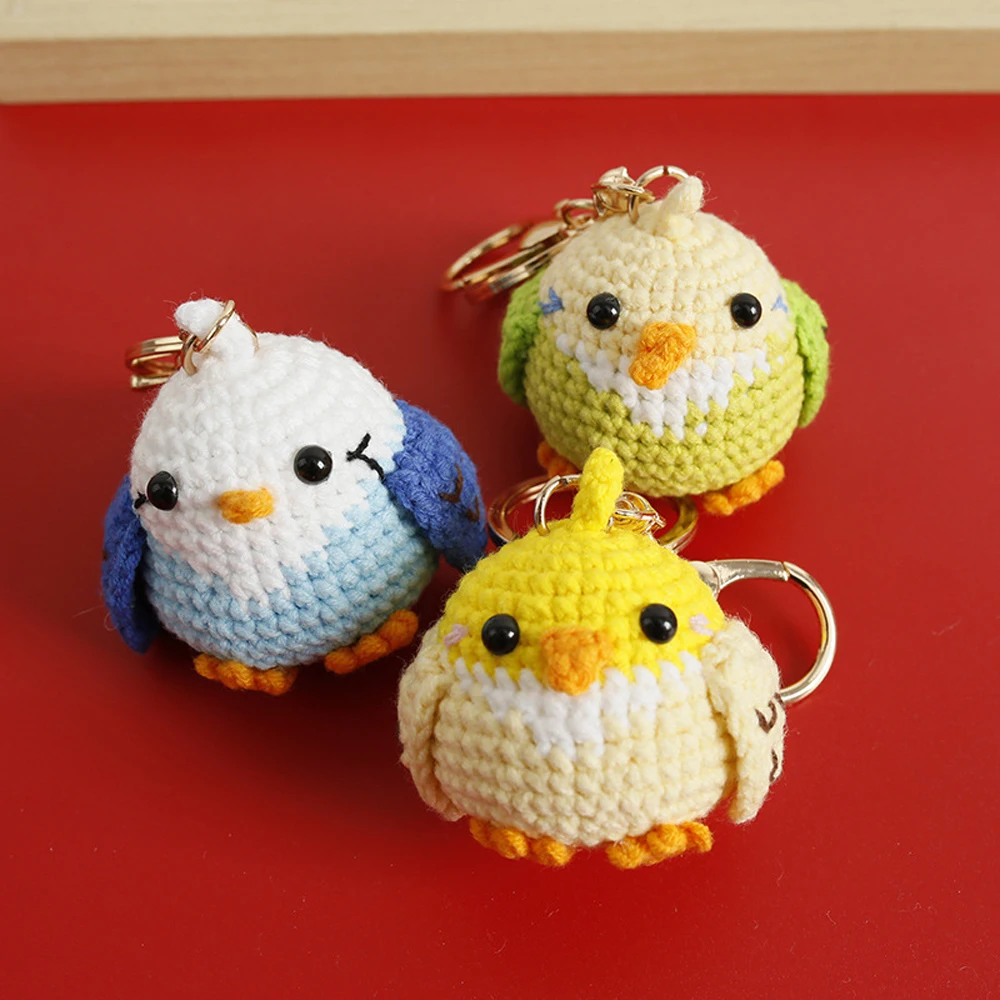 Niedlicher Gehäkelter Vogel-Anhänger Handgewebter Küken-Schlüsselanhänger Kreativer Gestrickter Tier-Schlüsselring Damen-Taschendekoration Geschenk – Detail 1