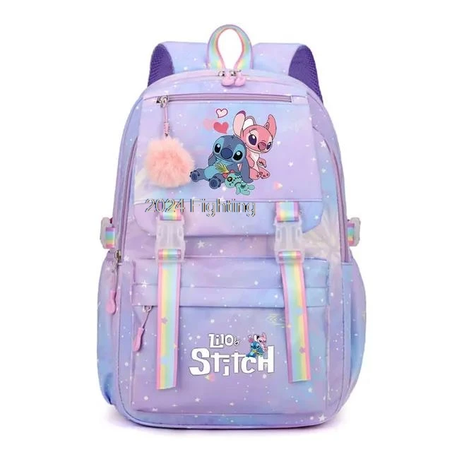 MINISO Lilo And Stitch School Bags Waterproof Backpack for School Kawaii Anime cosplay bag Travel Bag School Students Mochilas