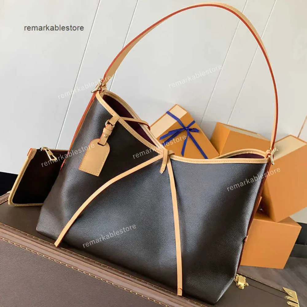 

Shoulder Bags Designer Womens Carry All BB 2 In 1 Hobo Coated Canvas Leather Vintage with Coin Wallet Fashion Handbags Brown Col