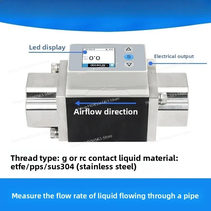 AFD4 High Precision Liquid Water Flowmeter Sensor Pollution Resistance Measurable Temperature
