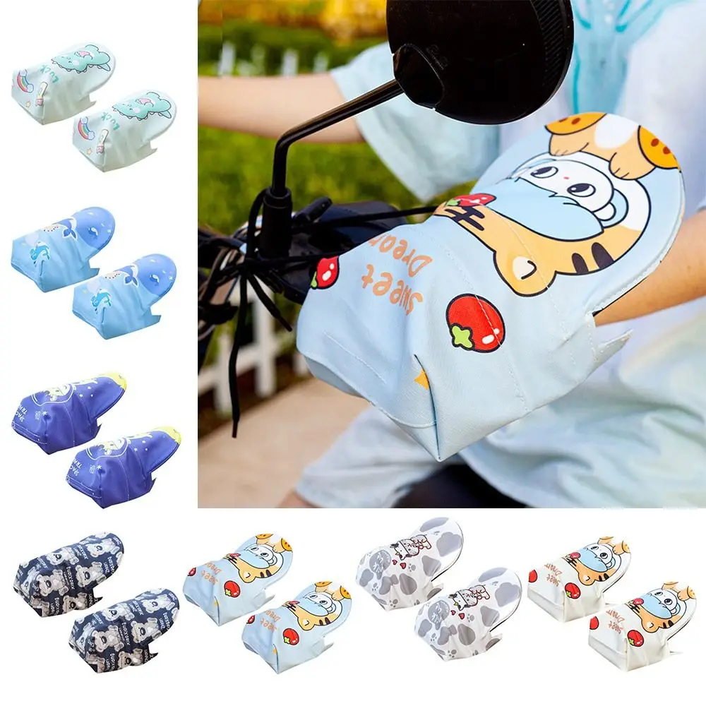 Breathable Electric Vehicle Sunscreen Gloves Windproof Waterproof Handle Covers Handle Bar Cover Cartoon