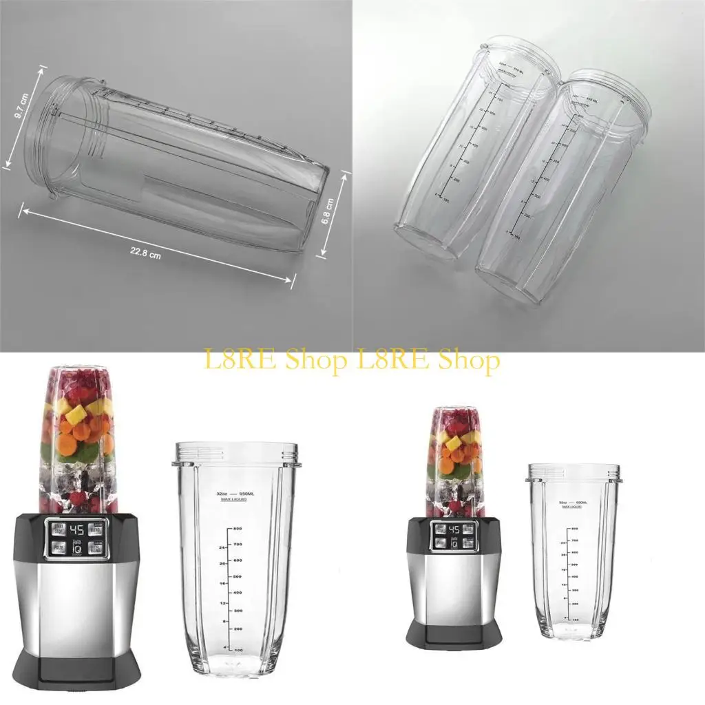 

L8RE Pack of 2 Replacement Cup 32Oz Cups With Measuring Scale for BL450 BL451 BL484 BL486CO BL480 BL492W BL680A BL682