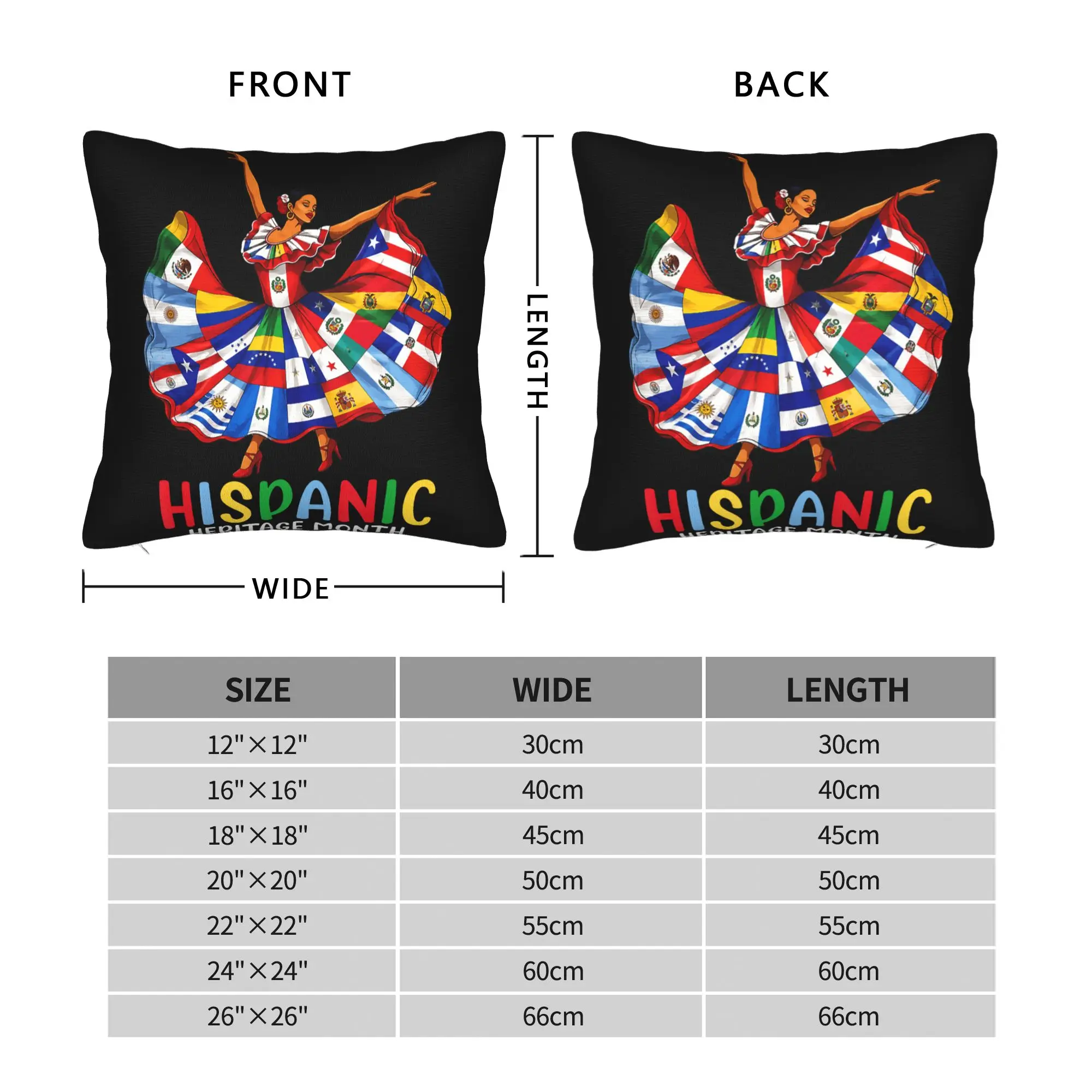 Hispanic Heritage Month Latino All Countries Flag Pillow Cover Retro Trendy Pillow Case For Couch Sofa Bedroom Comfy Pillowcases