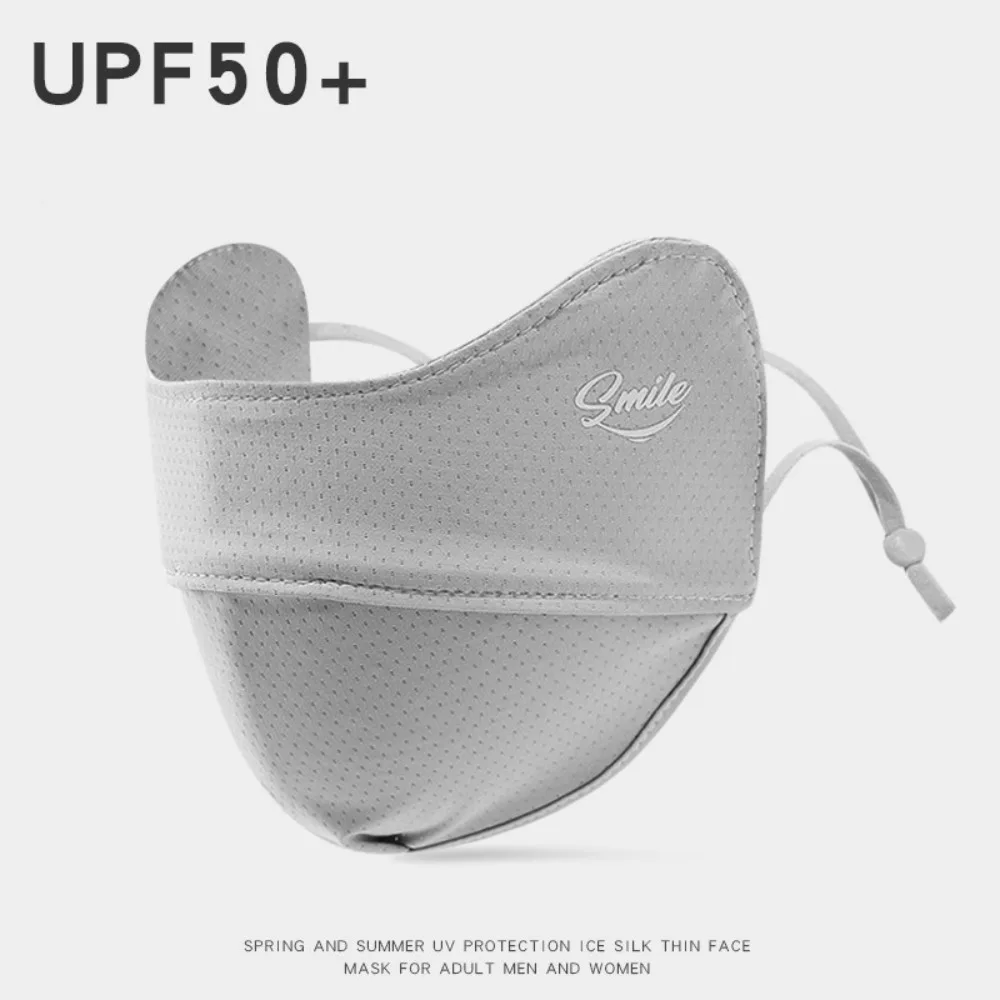 Nova máscara de seda gelo respirável anti-uv lavável protetor solar máscara de malha à prova de poeira equitação máscara facial proteger os cantos dos olhos