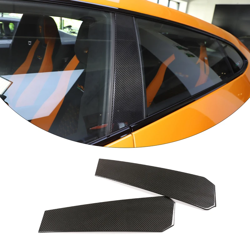 

Real Carbon Fiber Car Door Window Column BC Pillar Post Trim Sticker For Lamborghini URUS 2018-2021 Auto Exterior Accessories