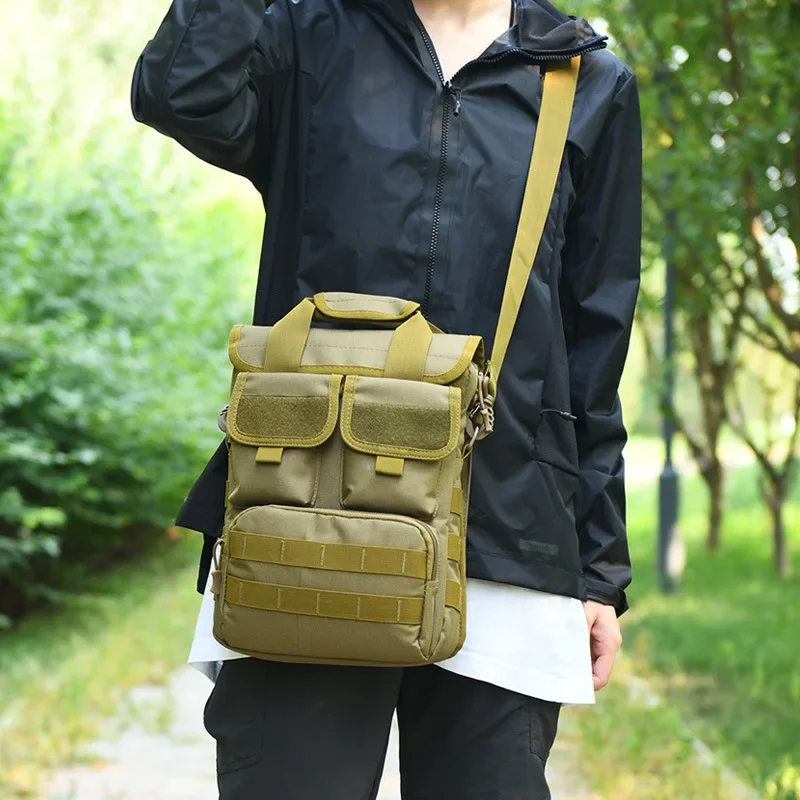 Outdoor camouflage multi-functional large-capacity waterproof and wear-resistant nylon shoulder messenger bag