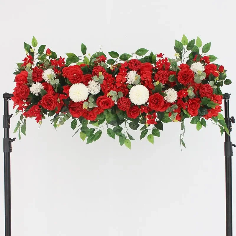 100CM DIY Wedding Flower Wall Arrangement Supplies Silk Peonies Rose Lead Artificial Row Decor Iron Arch Backdrop Decoracion