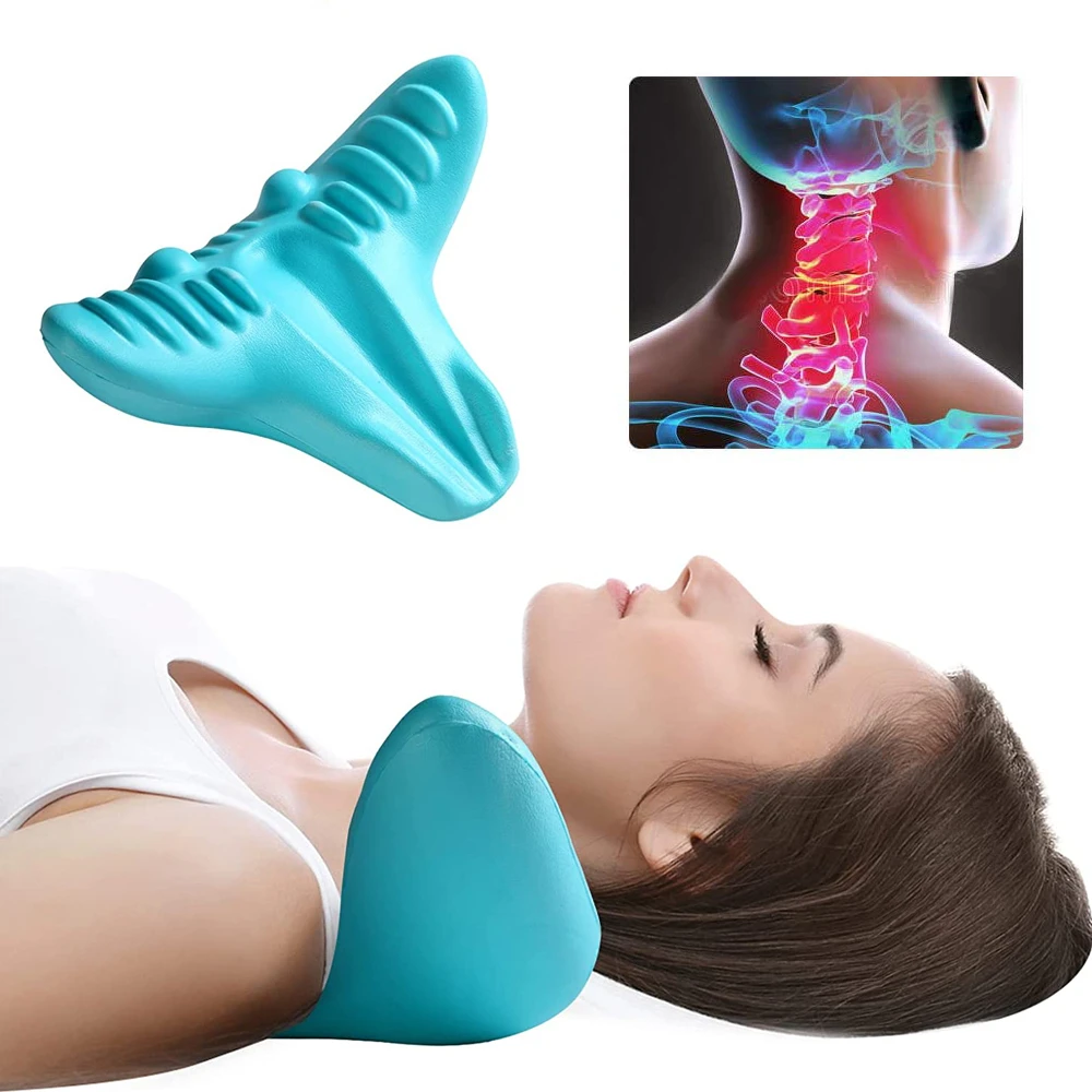 Neck Massage Pillow Portable Cervical Spine Massager Acupressure Neck Pillow for Neck Shoulder Chiropractic Relaxe Pain Relief