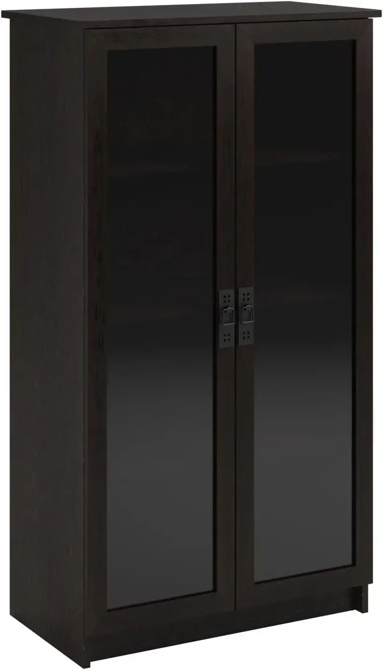 

4-tier Quinton Point Glass Door Bookcase, Espresso
