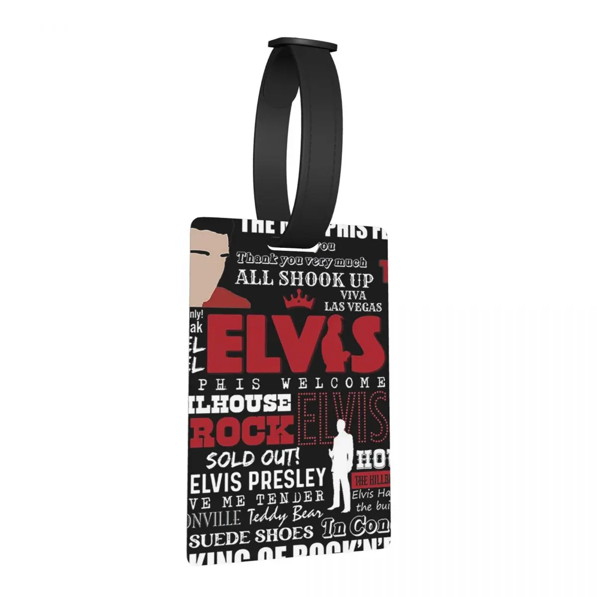 

Vintage Lyrics E-Elvis Presley Luggage Tags Suitcase Accessories Portable Baggage Boarding Tag Label Holder ID Name Address