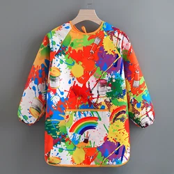 Children's Painting Apron Waterproof Long Sleeved Aprons Kindergarten Art Smock Baby Eating Bib Kids Apron