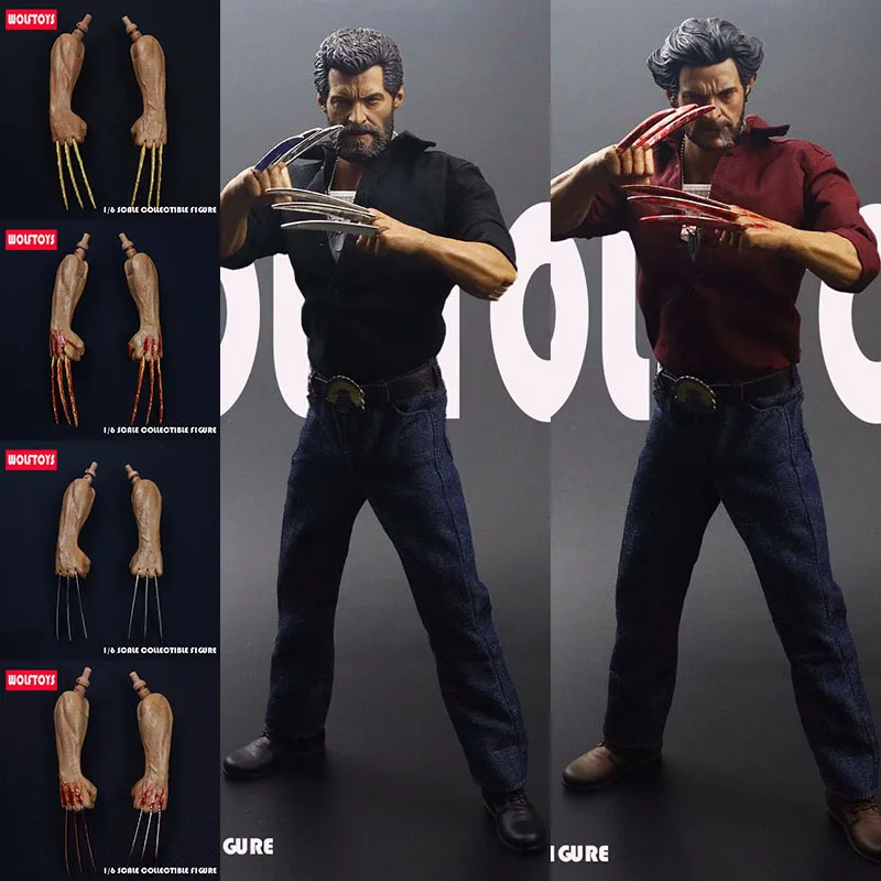 WOLF TOYS 1/6 Scale Logan Claw Shirt Jeans Clothes Model Fit 12'' AT012 AT017 Male Soldier Action Figure Body Dolls