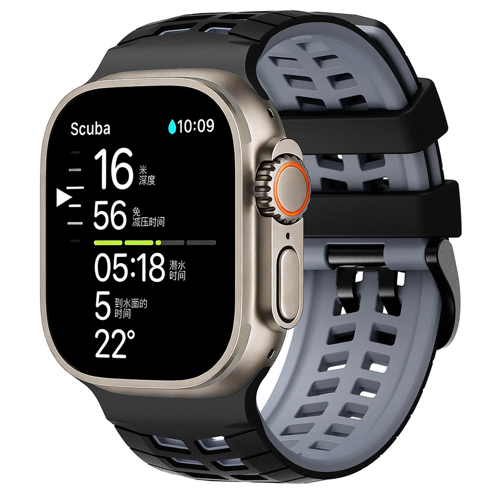 Atmungsaktives Armband für Apple Watch Ultra 3 2 Series 11 10 9 7 8 6 SE 49mm 45mm 46mm 42mm 44mm Silikonarmband Correa iWatch Armband