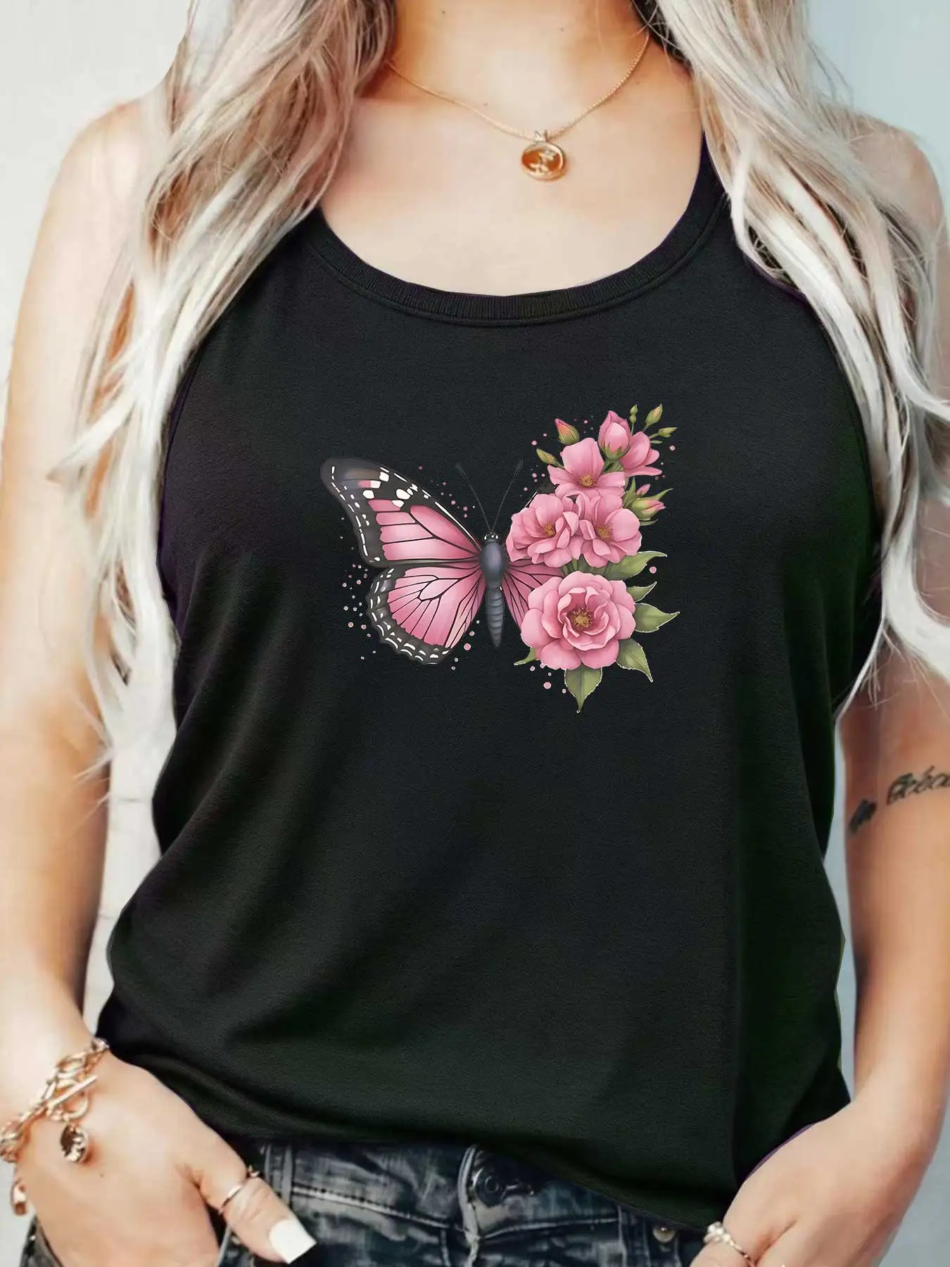 

Женская футболка свободного кроя с принтом и карманом, с круглым вырезом и ребристым воротником, размеры 1-8XL, большие размеры, удобная повседневная модель