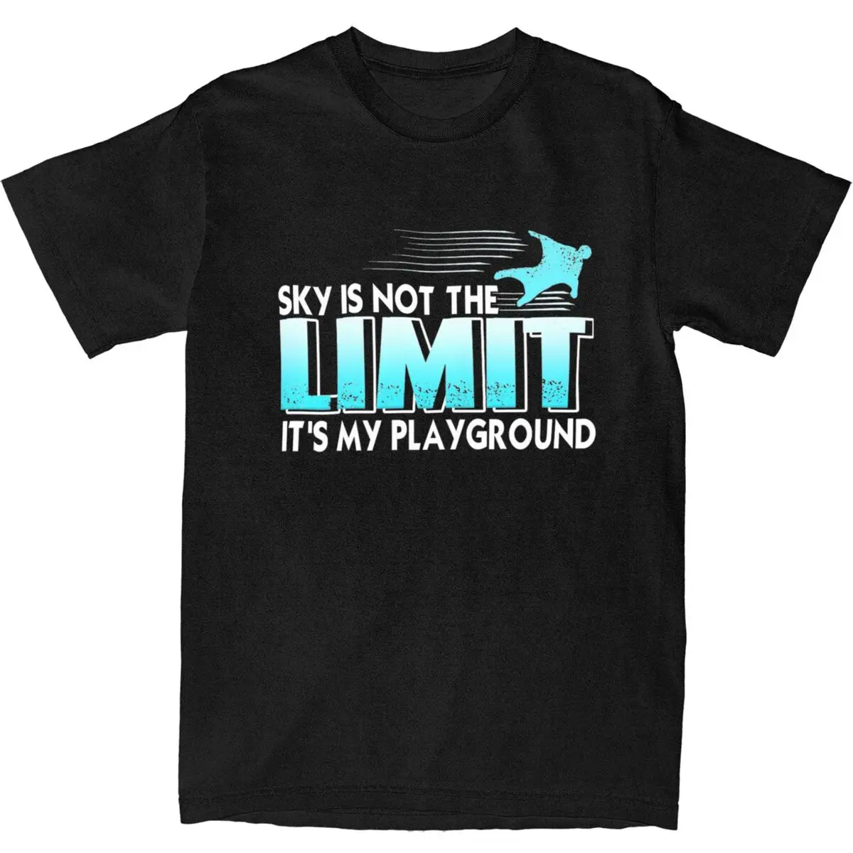 Wingsuiting Wingsuit Flying Skydiving Merchandise T-Shirts for Base Jumping Sky Is Not The Limit Funny 100% Cotton Tee Shirts