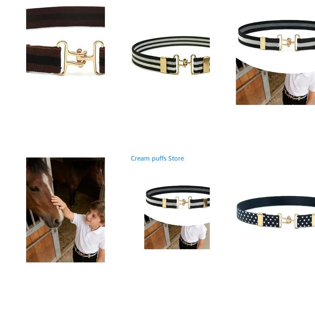 50LE Practical Adjustable Elastic Belt for Kids Waist Belt with Metal Buckles Perfect for Busy Schedules and Convenience
