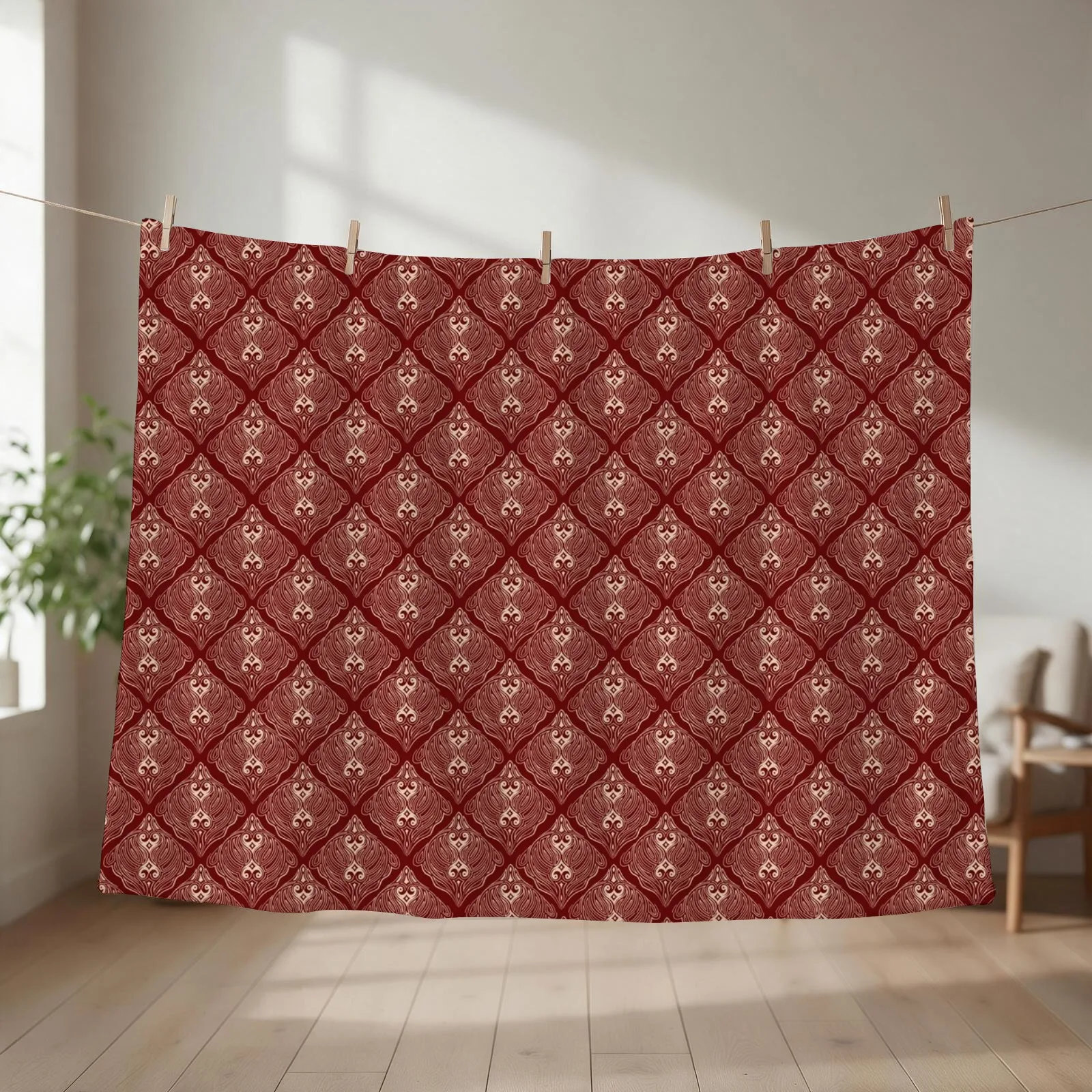Victorian Wallpaper Pattern 4 Throw Blanket couch cozy soft plush fuzzy picnic outdoor blanket