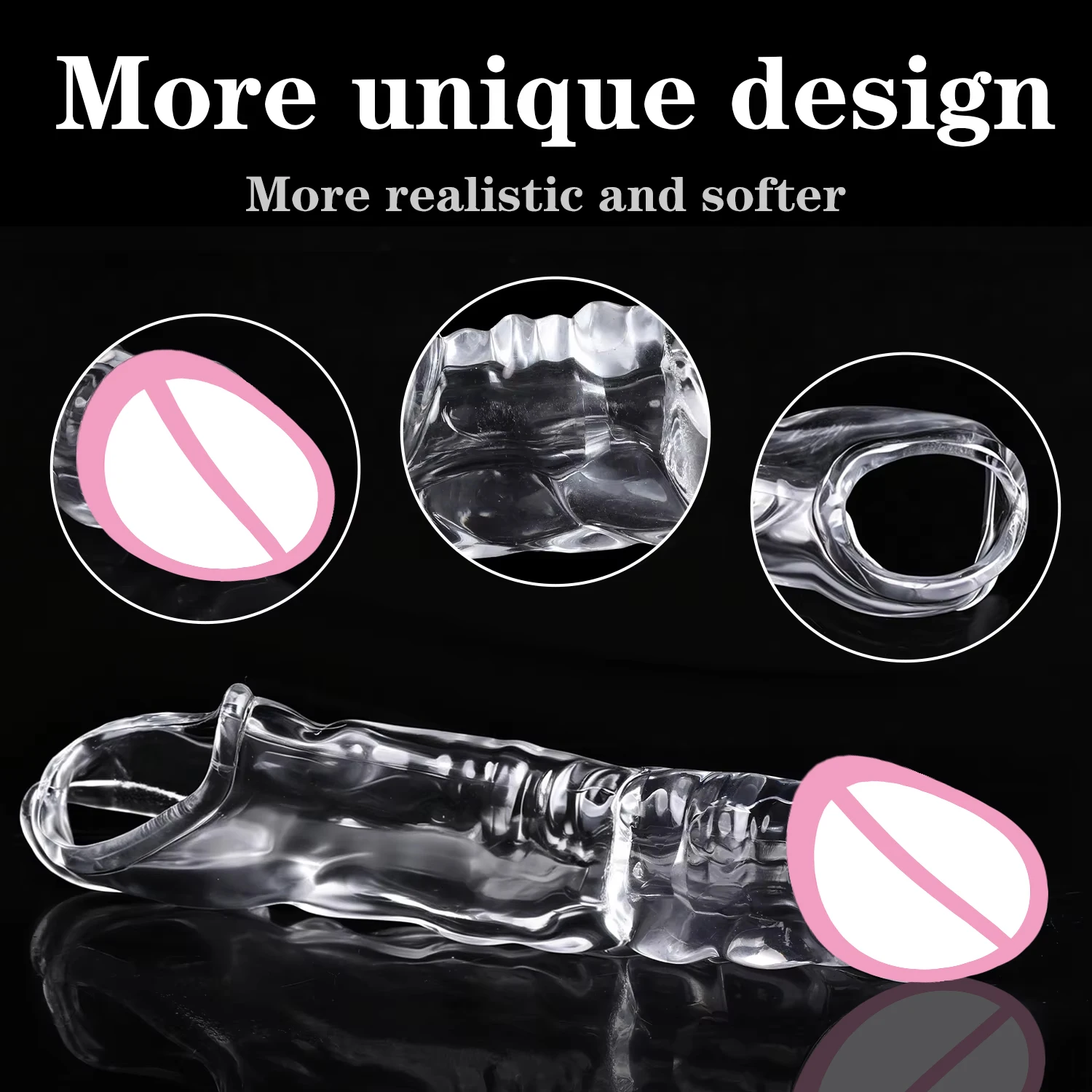 Realistic Penis Extension Cock Sleeve Reusable Ejaculation Silicone Penis Enlarger Delay Condoms For Men Dildo Enhancer Sex Toys