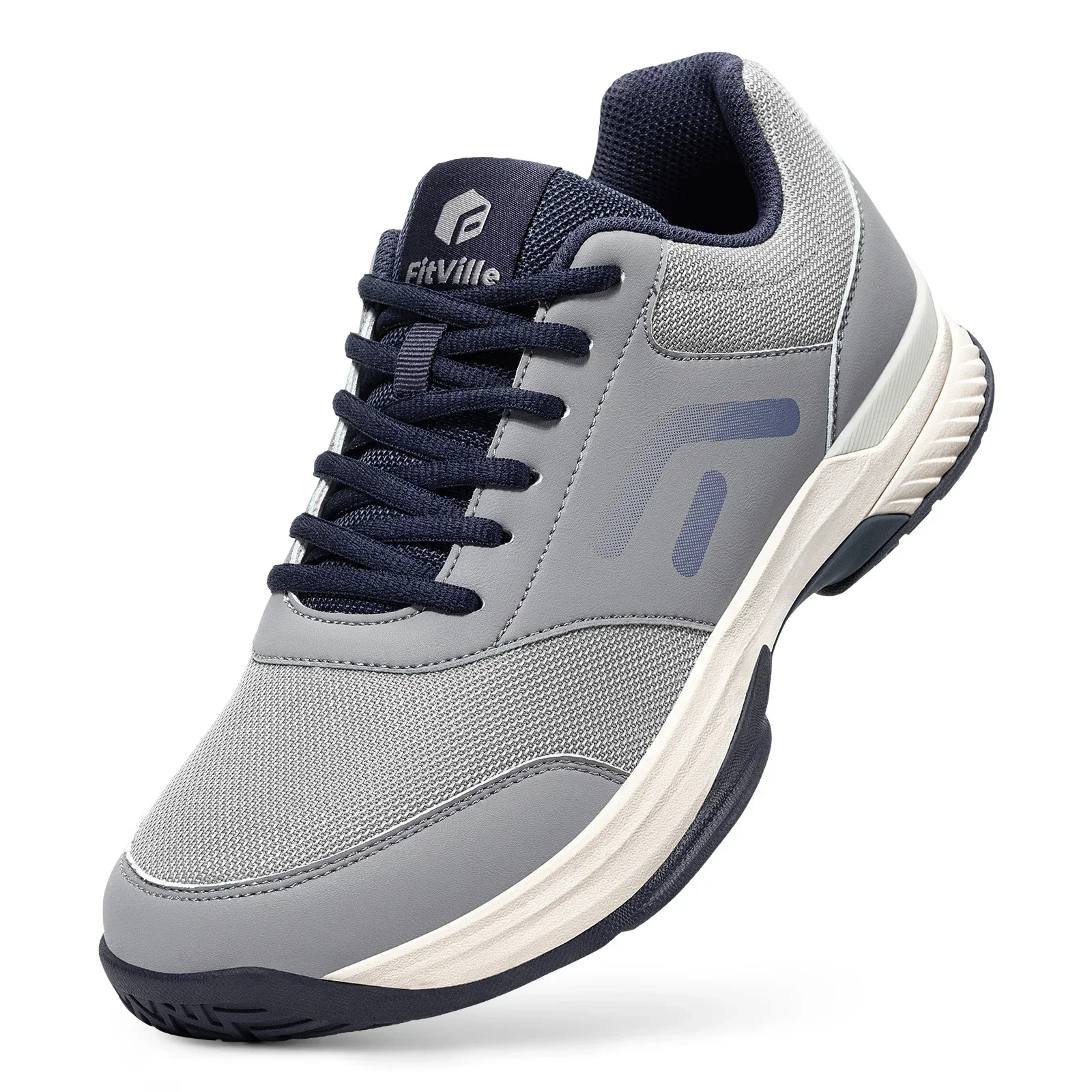 FitVille Herren Weite Pickleball- & Tischtennisschuhe, Bequeme Gepolsterte Hartschalen-Freizeitsneaker, Geeignet für Baseball-Schuhe – Detail 7