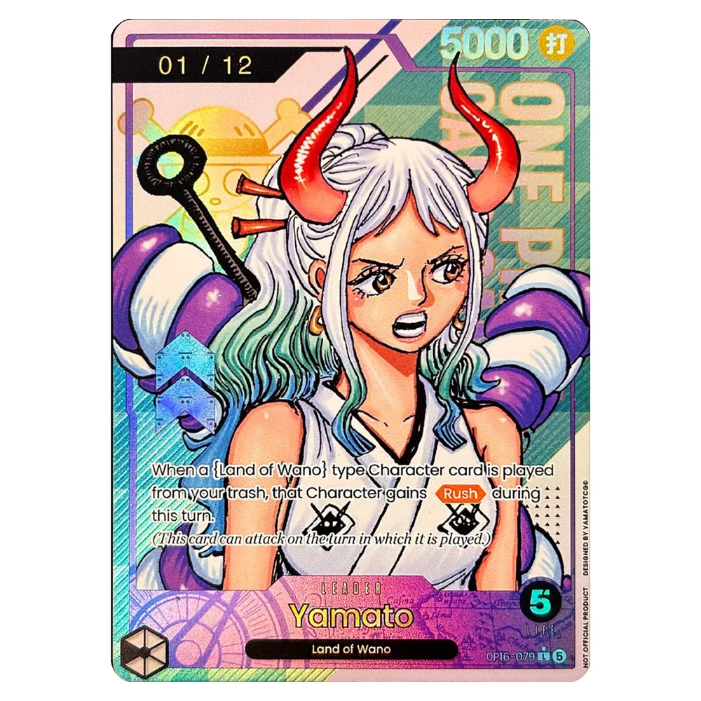 Anime One Piece TCG DIY Flash Card Zoro Ace Nami Yamato Enel Foil Holographic Leader Collectible Board Game Cards 5Pcs/Set view 6