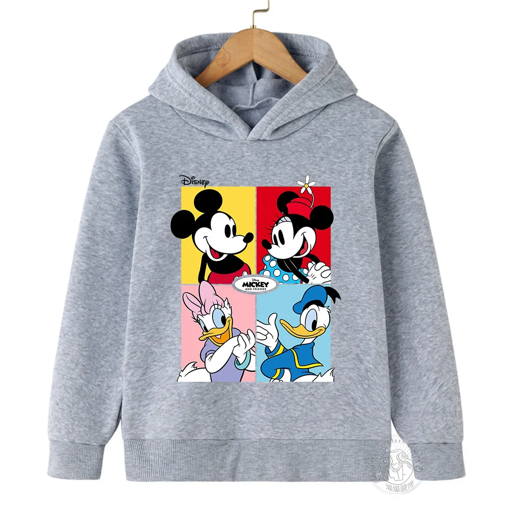 Disney Mickey Minnie Mouse Hoodie Y2K 90s Cartoon Manga Anime Children Clothes Kid Girl Boy Sweatshirt Hoody Baby Top Pullover