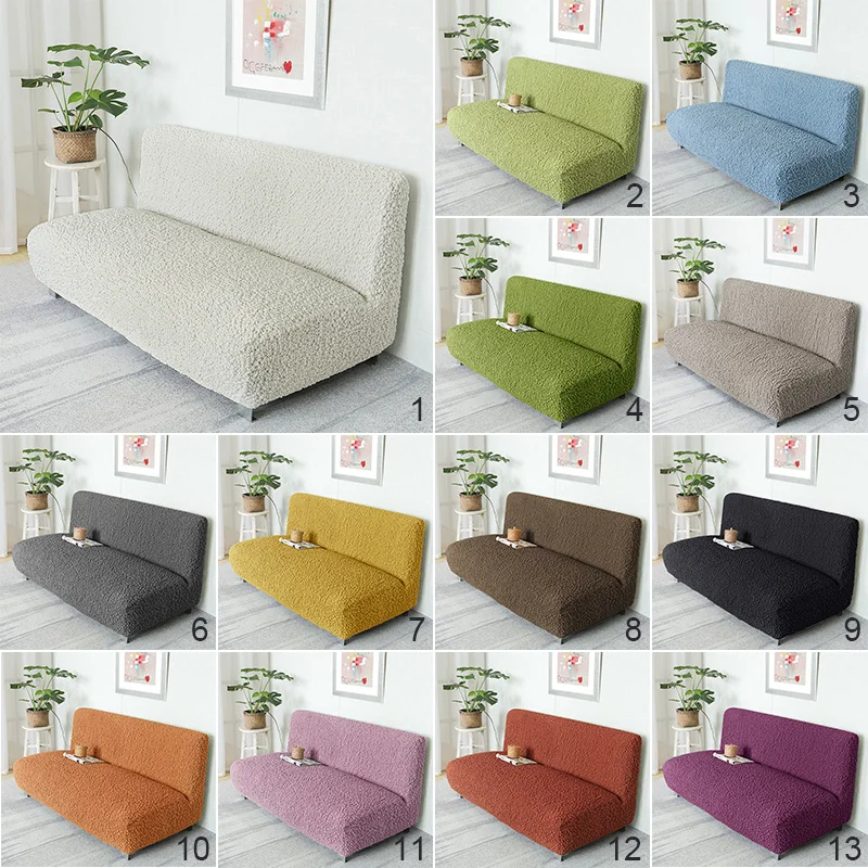 Thicken Texture Blend Elastic Cloth Sofa Cover for Living Room Armchair Cover Straight Sofa Cover Couch Slipcover Home Decor