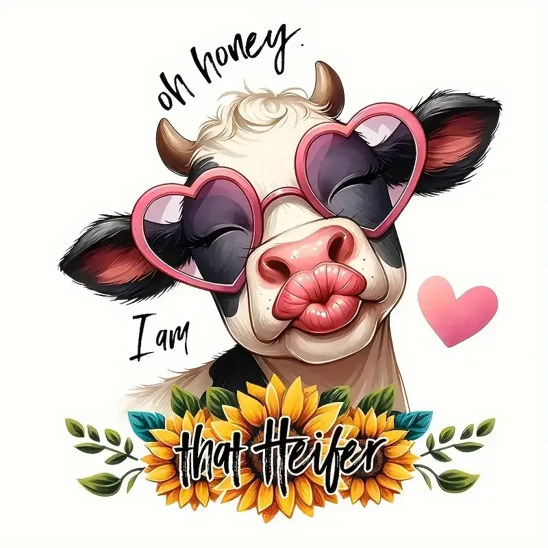 6 Inch Highland Cow Vinyl Sticker, Cute Cartoon Animal Decal, 