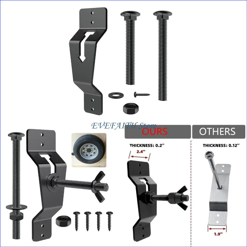 

124B Enclosed Trailer Wall Mounted Spare Tire Rack Heavy Duty Accessory for Trucks