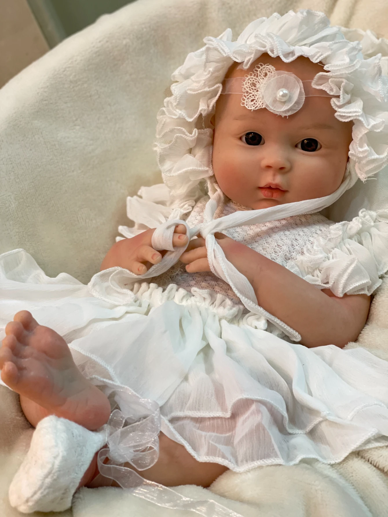 45 cm Handmade Soft Touch Solid Silicone Reborn Baby Doll Handmade 3D Painted Newborn Baby Doll