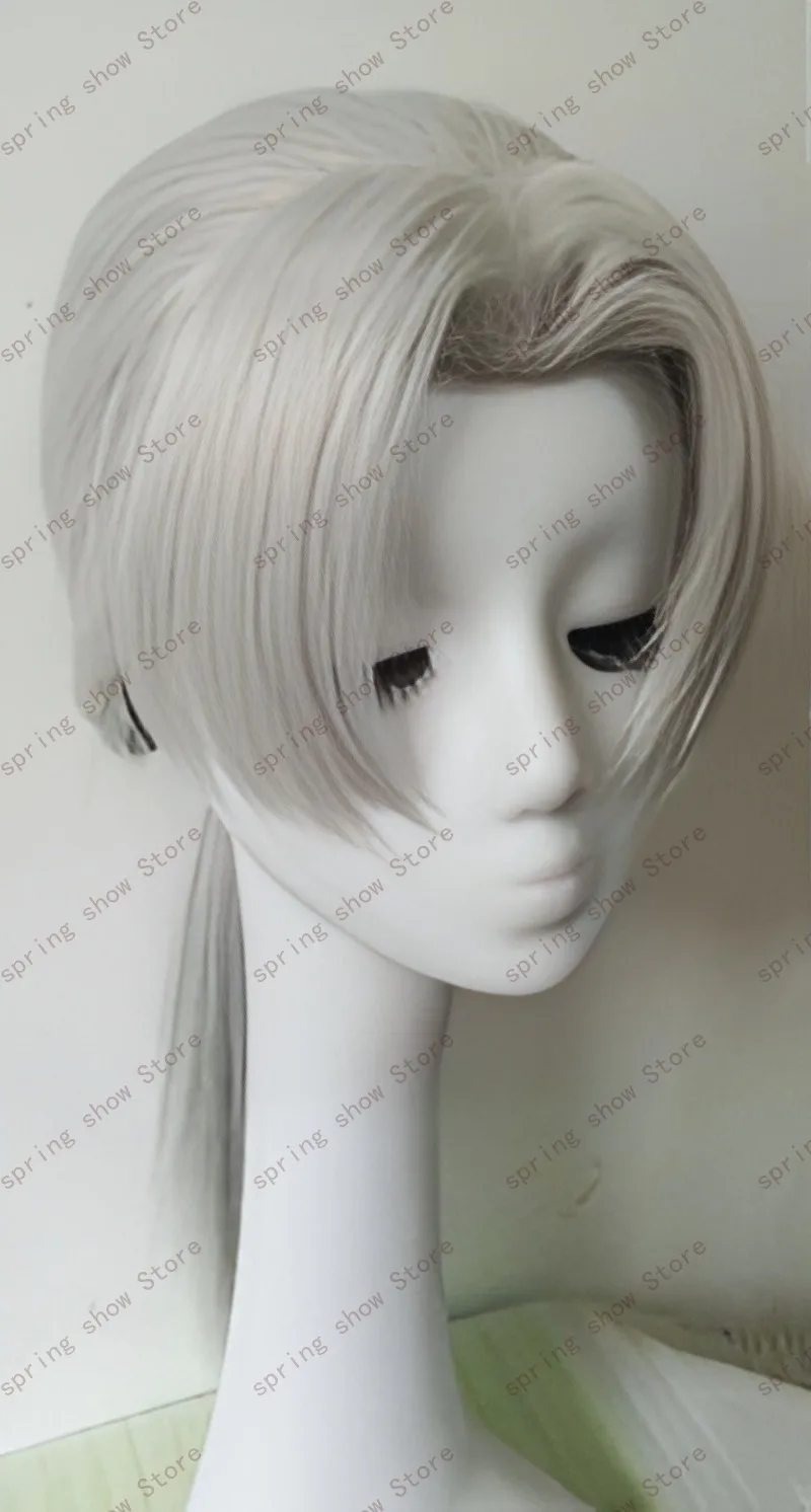 JP Anime Yakushi Kabuto Cosplay Costume Hair Headwear Gray Wig