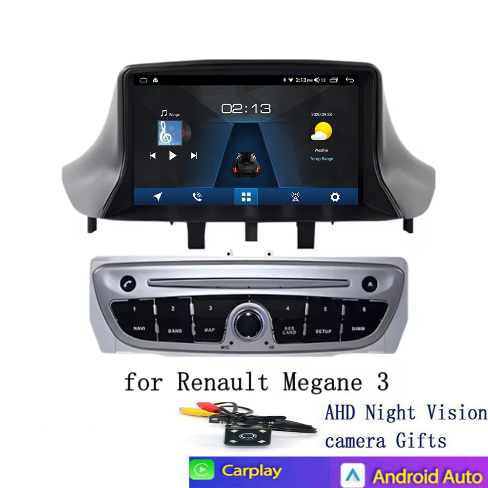 أندرويد 14 راديو لاسلكي CarPlay راديو تلقائي لرينو ميجان 3 2008 2009 2010 2011 2012 2013 2014 نظام تحديد المواقع autoradio 2din #2