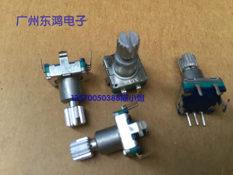 2PCS/LOT ALPS Alps EC11 encoder with switch 18, positioning number 9, pulse spot, saw tooth shaft length 14MM