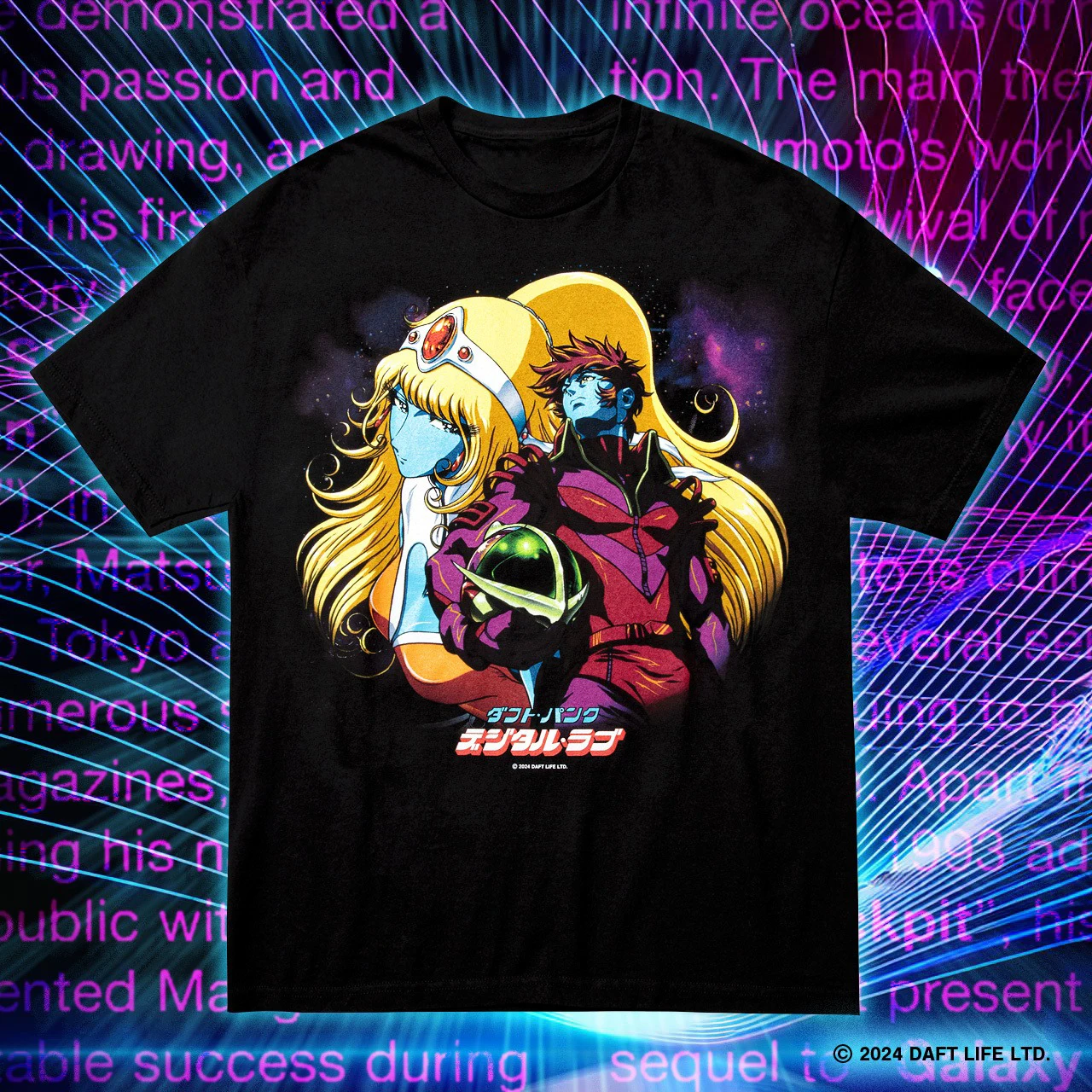 

Heavy Metal Band T-shirts DAFT PUNK and Leiji Matsumoto Print T-shits Oversized Short Sleeve Rock Punk Women Men Top Female Tee