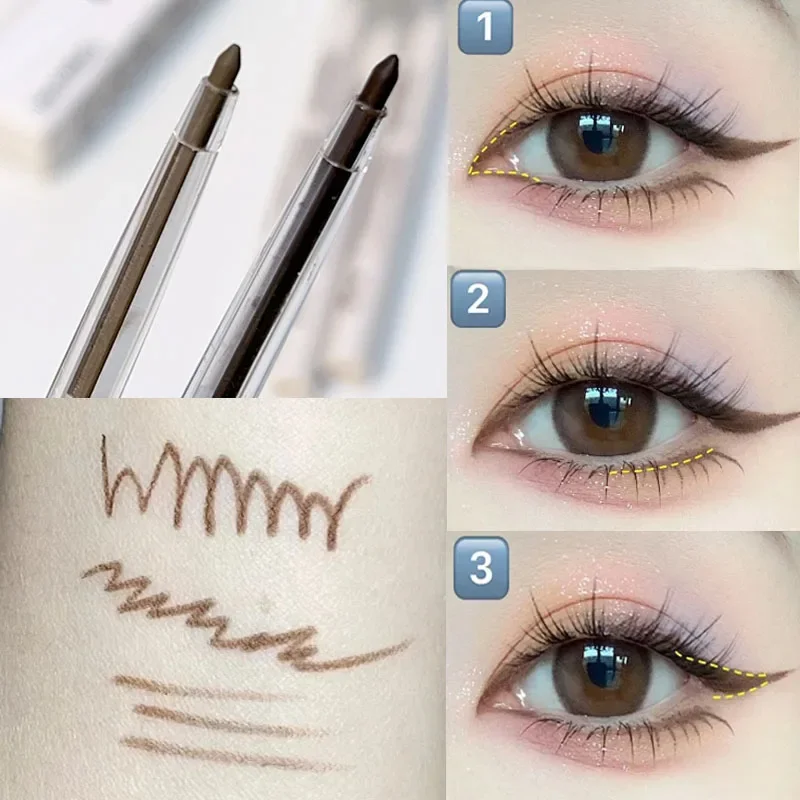 Black Brown Quick Drying Eyeliner Waterproof Lasting Smooth Eyeliner Gel Pencil Not Blooming Eye Makeup Pigment Korean Cosmetics