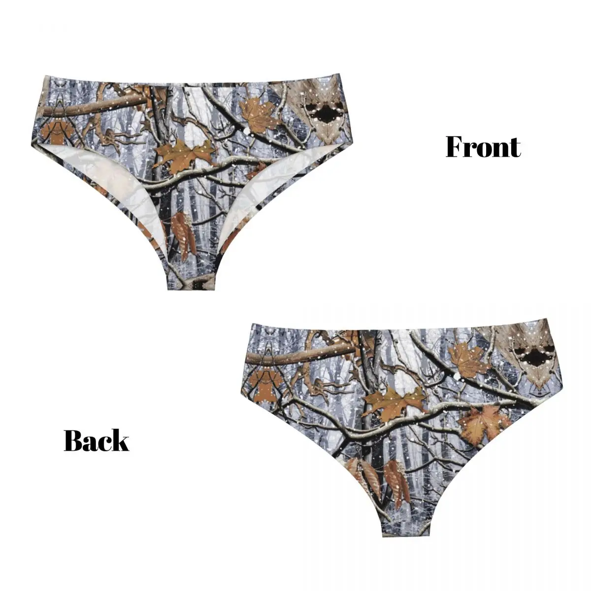 Benutzerdefinierte Frauen Jagd Camo Baum Camouflage Schnee Muster Höschen Unterwäsche weibliche Komfort kurze Höschen Slips Unterhosen
