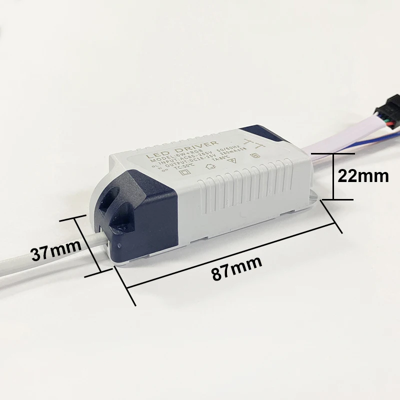 Pilote LED 280mA, avec connecteur 5pin IR Récepteur Tête AC110-265V 3W/6W/12W/18W + RVB Transférateur pour Plafonniers 2 Voies Sortie