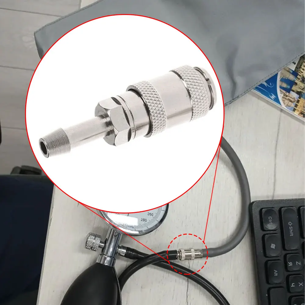 

Air Hose Connector NIBP Adapter Blood Pressure Meter BP Cuff Joint Link Male Female Quick Connection Bayonet Airway Joints Metal