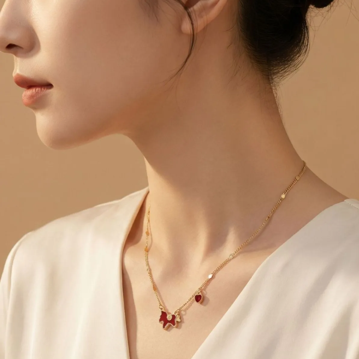 New Year's red money immediately pendant necklace Chinese style sweater chain natal year senior