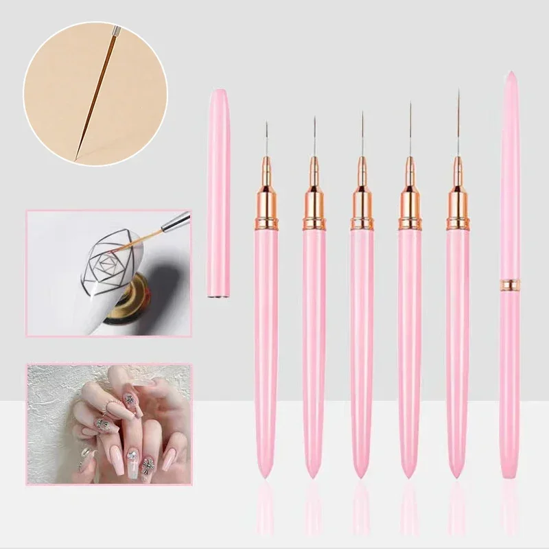 Nail Art Brushes Painting Manicure Brushes For Long Lines Fine Drawing Elongated Lines Striping Drawing Nail Art Liner Brushes