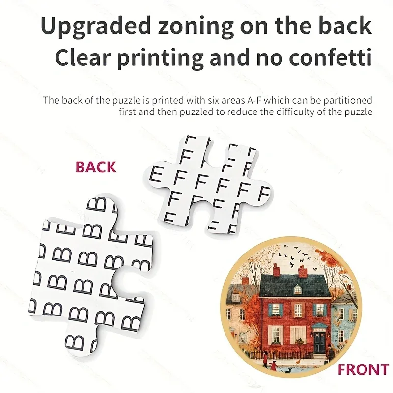 حقيبة 1000 قطع لغز الكبار 1000 قطعة بازل قطع 70x50 سنتيمتر الطفولة الخريف مشهد جدار الفن جامعي ، كرتون حقيبة لغز #4