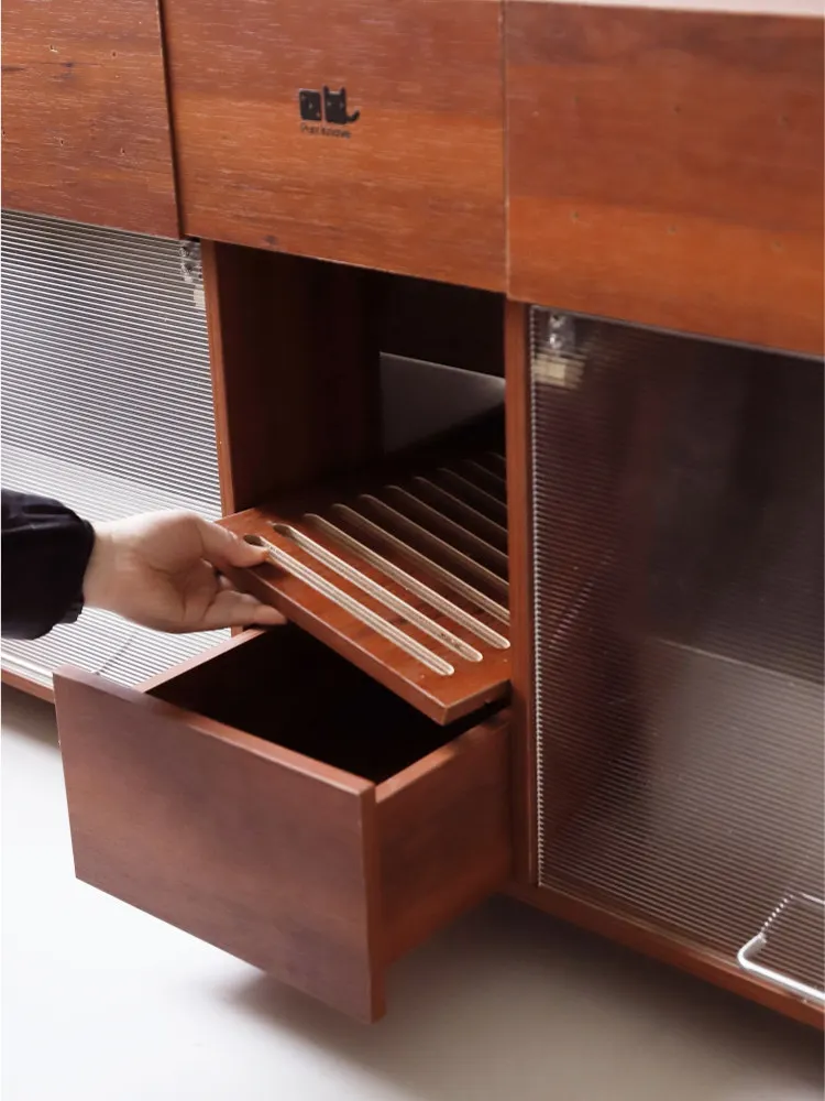 Medieval Cat Toilet Oversized Litter Box Leak-proof Sand Deodorant Litter Cabinet Solid Wood Cabinet